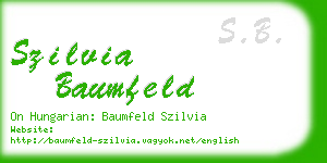szilvia baumfeld business card